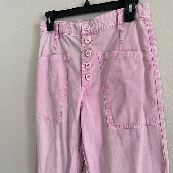 Pistola high-rise trousers button fly pink cropped pants - Picture 3 of 7